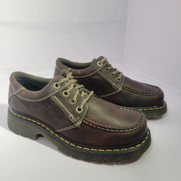 Dr. Martens 8A47 Men’s Size 9M Brown Leather 4 Eye Lace Up Chunky Oxford Shoes - Picture 6 of 11
